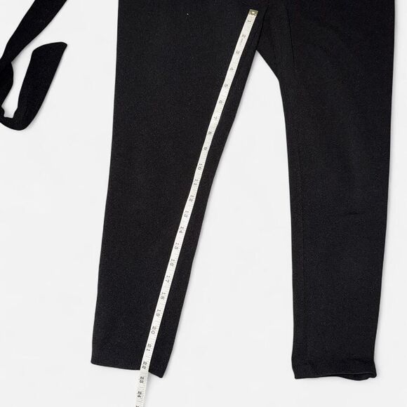 Black Paper Bag High-Waisted Ankle Trouser Dress Pants - Picture 6 of 8